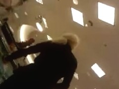 Make-up counter pantyhose upskirt