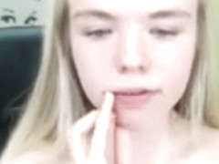 Little blond doll Nikkishy loves to show her prettys