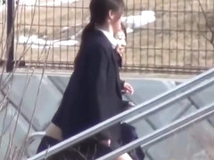 Asian Students Urinating Outdoors