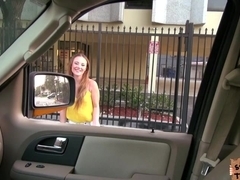 Pretty Sam takes the virginity of the driver in quickie sex