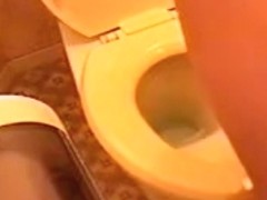 Solo spy cam shooting blonde Asian orgasm on the toilet