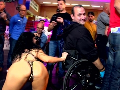 Spanish MILF Squirting in Public