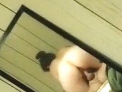 Curvy wife gets seeded riding cowgirl as hubby films in the mirror