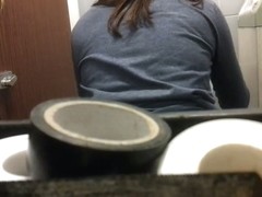 Having pissed girl gets on toilet spy cam drying our nub