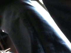 Spying on a teen ass with white panties