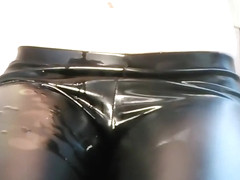 Bound girl with ball gag gets messy