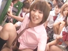 Hottest Japanese slut Ayaka Kasagi, Ren Hitomi in Crazy Bus, Teens JAV clip