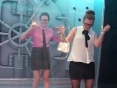 Elegant dolls give a head and enjoy pounding and gangbang