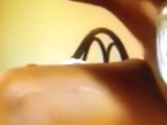 Black babe with huge lactating boobs