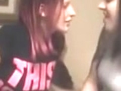 Long tongue lesbos kissing