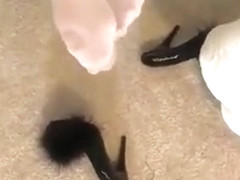 Jeans and nylon feet