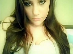 Playing with my sexy huge tits