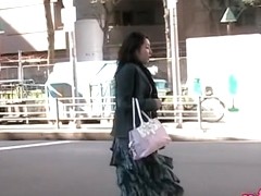 Long skirt sharking adventure of oriental tart being caught off her guard