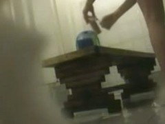 Showering fit beauty of a brunette girl candid spy video