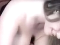 Huge-breasted blonde girl sucks my dick and gets her cunt banged