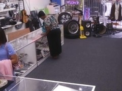 Desperate girl got fucked hard in the pawnshop for money