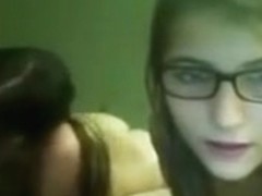 Two teen girls share a cock for the first time