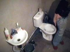 Toilet voyeur pissing