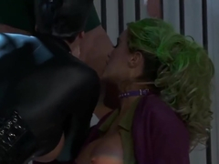 Harley and Katwoman are having a threesome in the jail, in the middle of the night