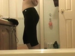 Sister is getting spied naked in the bath room