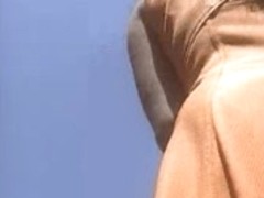 Upskirt - girl in white strings