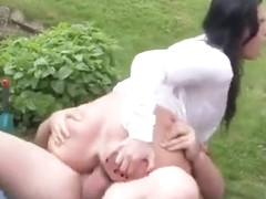 Shocked Doll In Lingerie Is Geeting Pissed On And Nailed