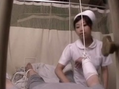 Asian nurse rides her patient