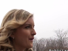 Picked up in public blonde banged