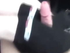 Sockjob footjob in Car German