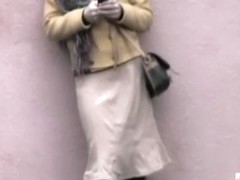 Japanese chick gets her skirt torn in a sharking video