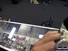 Big boobs woman pounded at the pawnshop for a plane ticket