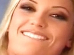 A blonde babe gives me a blowjob and allows to drill her pussy