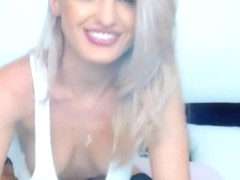 Smoking Hot Blonde Babe Finger Fucks Her Pussy