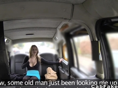 Huge tits British blonde anal banged in fake taxi reality european