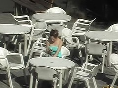 Top sharking action with gorgeous skinny angel being caught of her guard