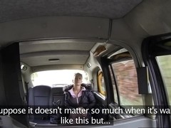 Busty taxi amateur fucked in backseat pov
