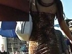 The passing by cutie in denim sexy panties