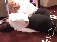 Dixie and Lola tied together