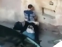 Voyeur tapes a student having sex with the local village idiot in public