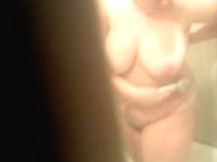 Hidden camera in the shower with fat wife Natasha
