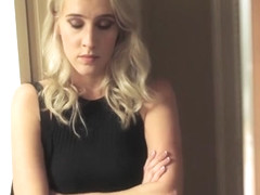 Young lesbian babe pussy tribbing with redhead boss