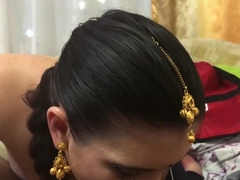 White Girl in Indian Attire Does Sensual Whipped Cream Blowjob-Alyssa Quinn