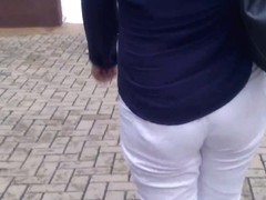 SDRUWS2 - SEE THROUGH WHITE PANTS AND WHITE PANTIES