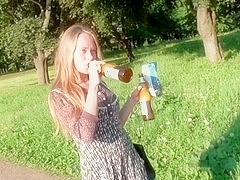 Mila in amateur girl with blonde hair sucks and fucks